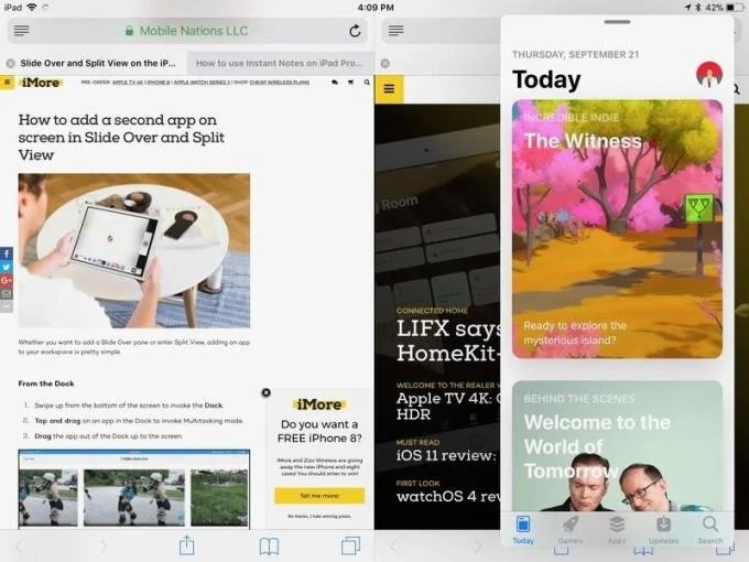 نحوه باز کردن دو پنجره سافاری در کنار هم با Split View در iPad
