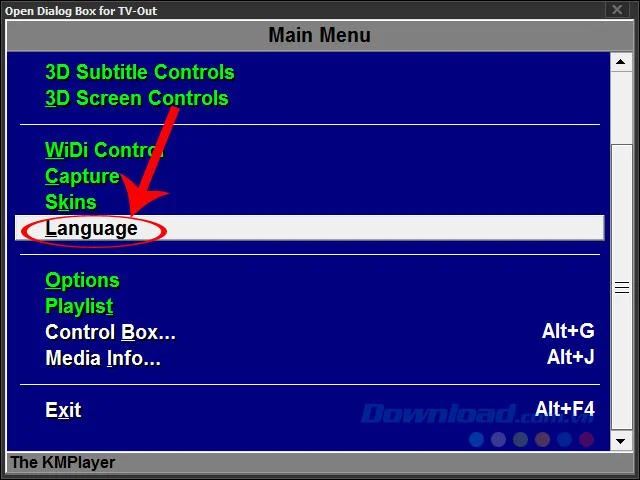 How to change the language of KMPlayer