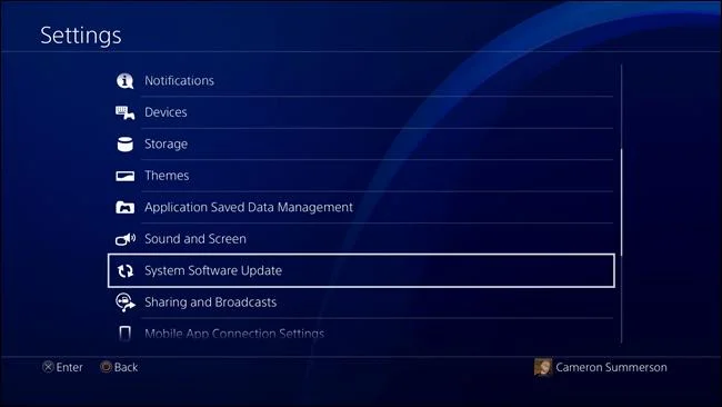 راهنمای به روزرسانی دستی برای PlayStation 4 یا Pro