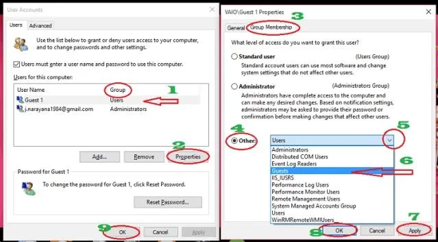 Ways to activate Guest mode on Windows 10
