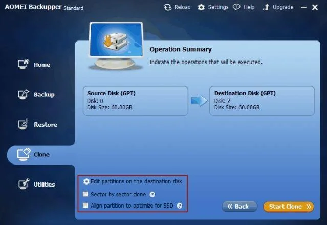 How to clone a hard drive to an SSD with AOMEI Backupper