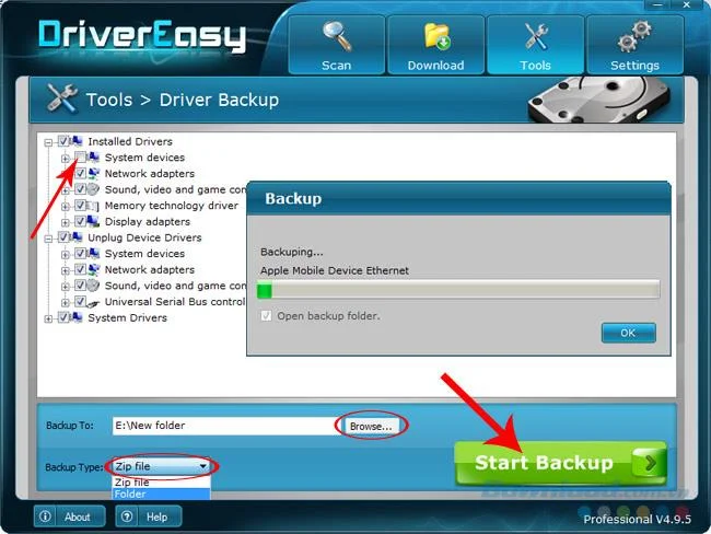 نحوه تهیه نسخه پشتیبان و بازیابی درایورها با DriverEasy
