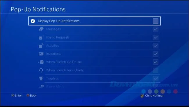 دستورالعمل غیرفعال کردن اعلانهای پاپ آپ در PlayStation 4