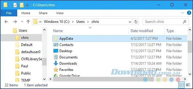 What is the AppData folder on Windows?