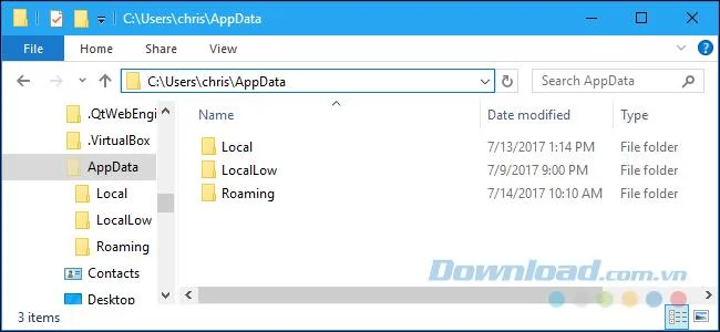 What is the AppData folder on Windows?