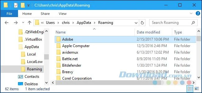 What is the AppData folder on Windows?