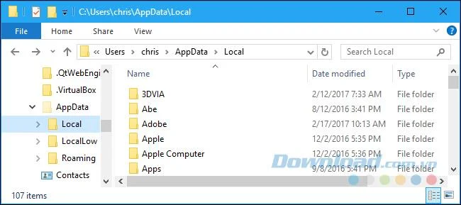 What is the AppData folder on Windows?