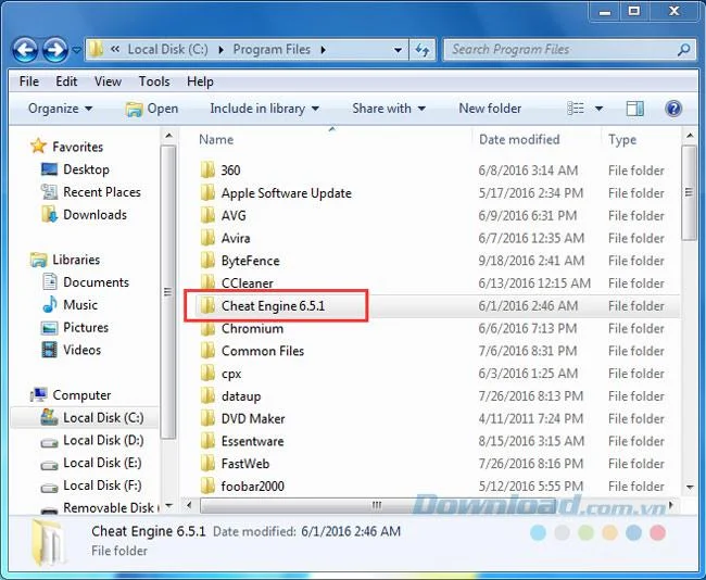 دستورالعمل برای حذف موتور Cheat Engine