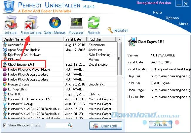 دستورالعمل برای حذف موتور Cheat Engine