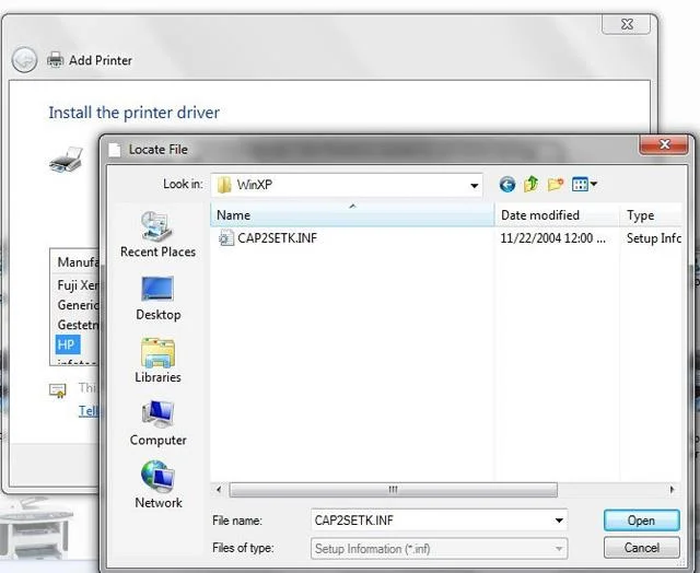 How to install Canon LBP 1210 printer on the computer