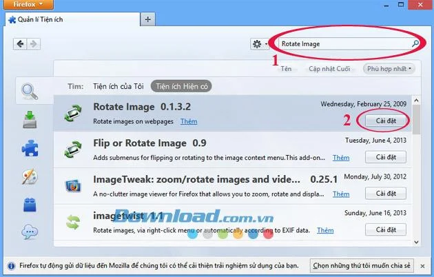 دستورالعمل نصب برنامه های افزودنی در Firefox