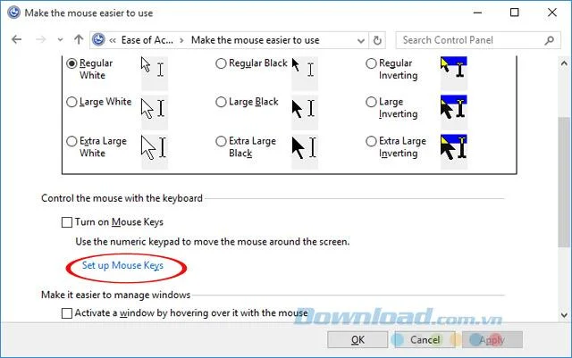 نحوه فعال کردن ویژگی Mouse Keys در ویندوز 10
