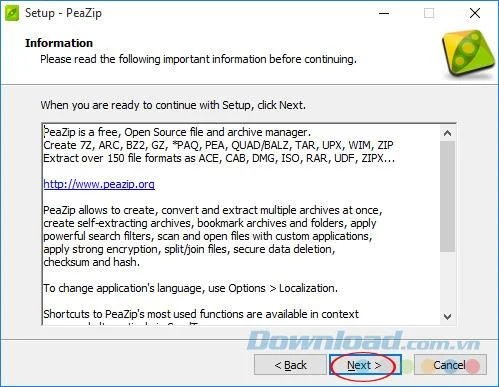Install and use PeaZip to compress and decompress files