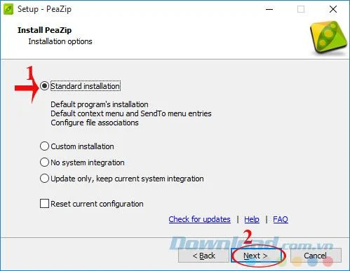 Install and use PeaZip to compress and decompress files
