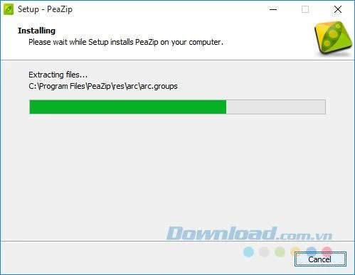 Install and use PeaZip to compress and decompress files