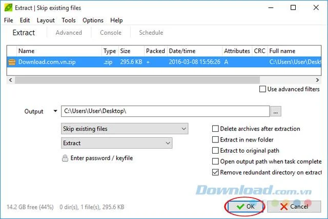 Install and use PeaZip to compress and decompress files