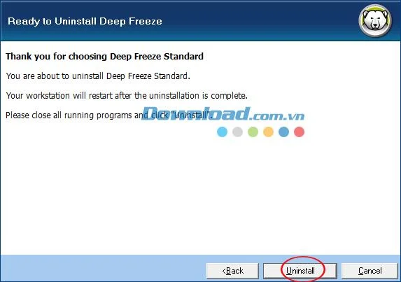 Hoe Deep Freeze Standard freezing software te verwijderen