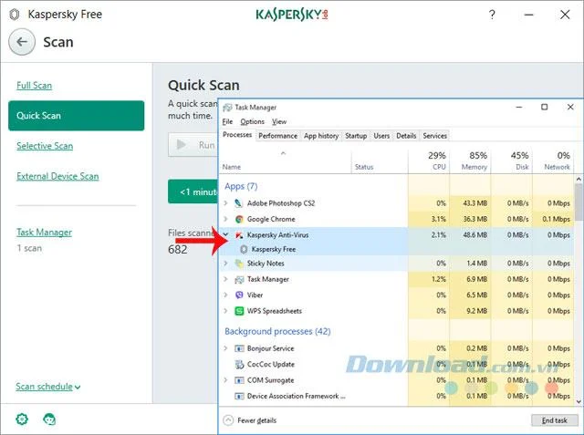Instructies voor het installeren en ervaren van Kaspersky Free