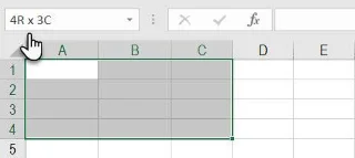 Instructions for using Name Box in Excel