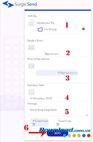 نحوه استفاده از Surge Send برای به اشتراک گذاری پرونده ها تا 100 گیگابایت