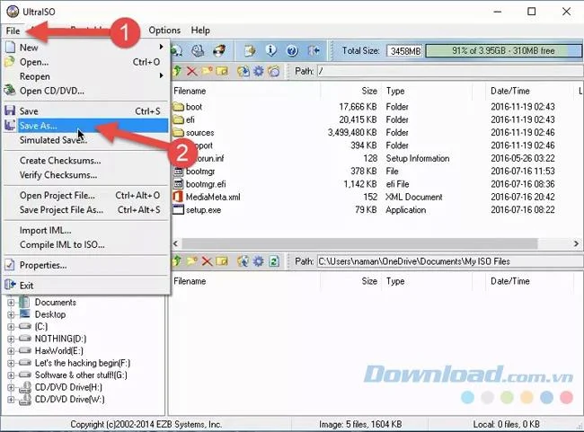 نحوه تبدیل پرونده ها و پوشه ها به ISO با استفاده از UltraISO