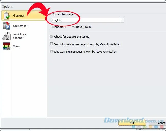 How to change the language for Revo Uninstaller