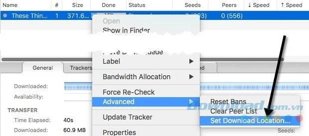 دستورالعمل انتقال پرونده در حال بارگیری در uTorrent
