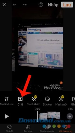 دستورالعمل برای درج متن در فیلم ها با استفاده از Vivavideo