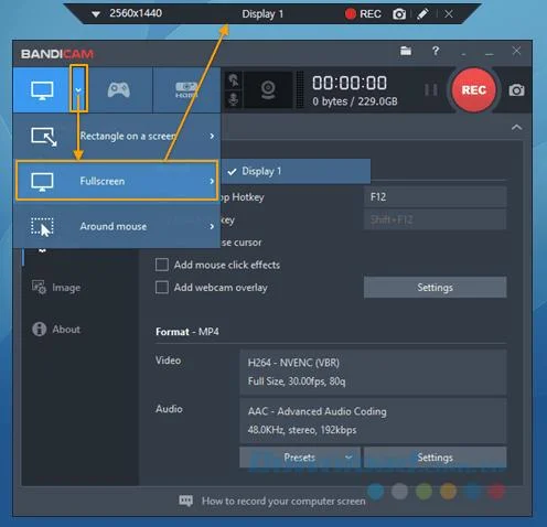 دستورالعمل استفاده از حالت های ضبط صفحه روی Bandicam