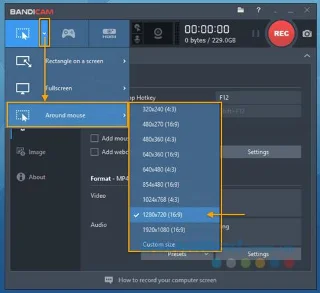 دستورالعمل استفاده از حالت های ضبط صفحه روی Bandicam