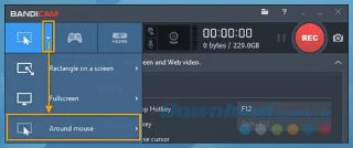 دستورالعمل استفاده از حالت های ضبط صفحه روی Bandicam