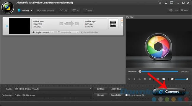 قالب ویدیویی WMV را به MP4 با مبدل ویدیوی Aiseesoft Total Video تبدیل کنید