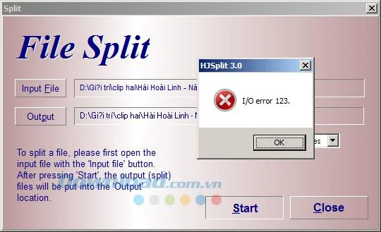 نحوه رفع خطای I / O 123 در HJSplit