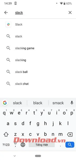 Instructions for installing and using Slack on the phone