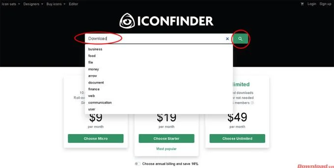 دستورالعمل بارگیری آیکون های رایگان در Iconfinder