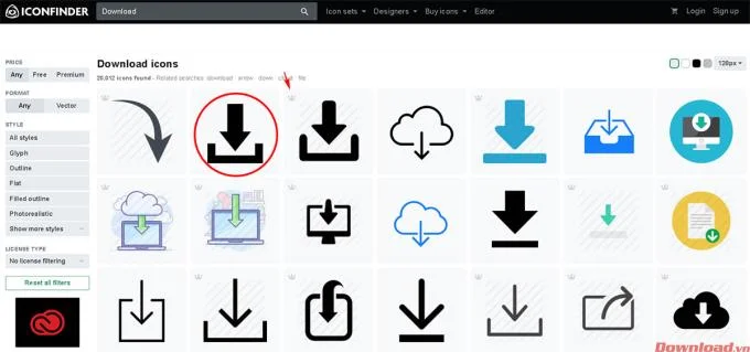 دستورالعمل بارگیری آیکون های رایگان در Iconfinder