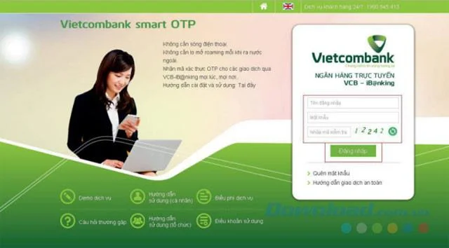 गाइड और रजिस्टर करने के लिए Vietcombank इंटरनेट बैंकिंग का उपयोग करें