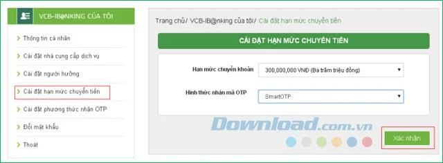 गाइड और रजिस्टर करने के लिए Vietcombank इंटरनेट बैंकिंग का उपयोग करें