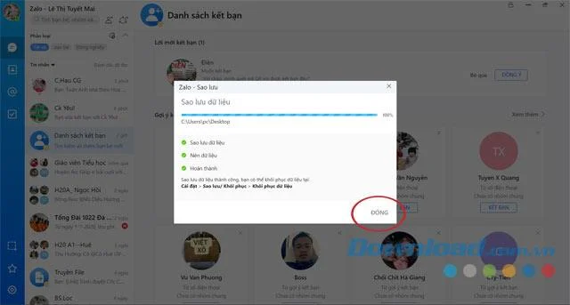 データを正常にバックアップ