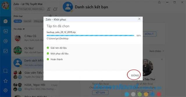 Zaloデータを正常に回復する
