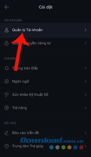Instructions to change your Tik Tok account password