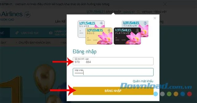 دستورالعمل ثبت نام حساب V Golden Airlines Golden Golden Lotus