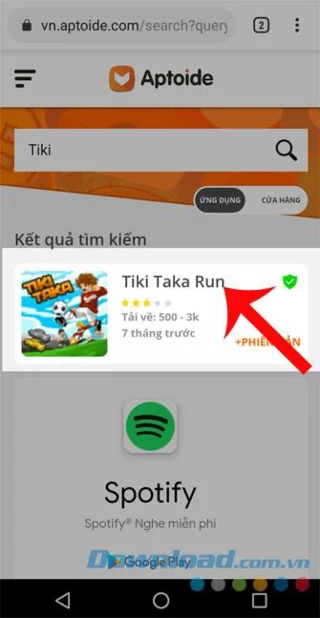 دستورالعمل ها برای بارگیری برنامه در Aptoide