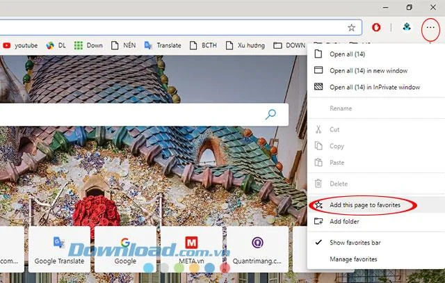 نحوه اضافه کردن نشانک ها در مرورگر Chromium Microsoft Edge