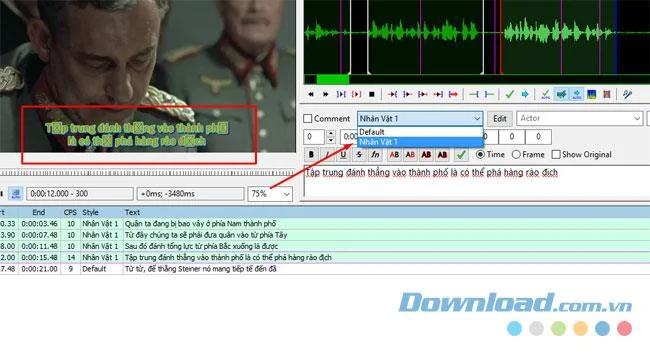 Instructions for creating subtitles font style and color on Aegisub