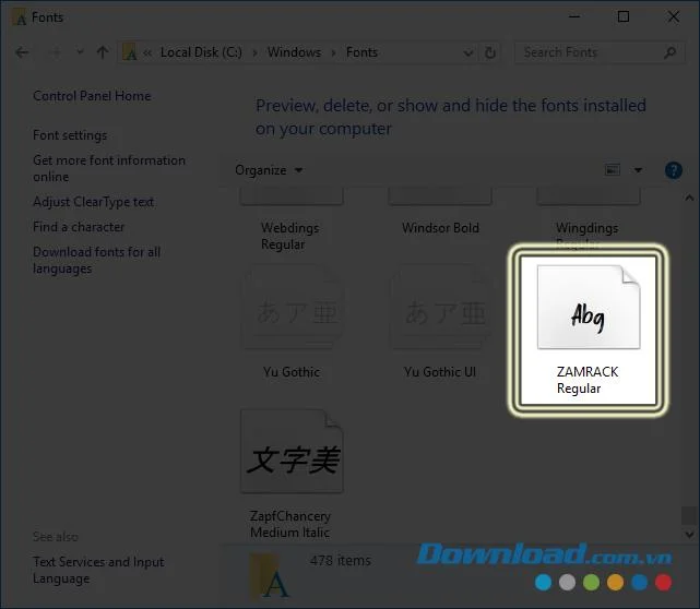نحوه بارگیری و نصب قلم ها از DaFont