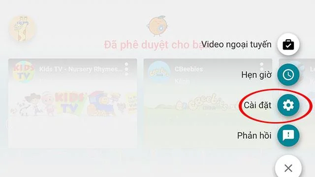 دستورالعمل های تنظیم کانال های منتخب در YouTube Kids نمایش داده می شود