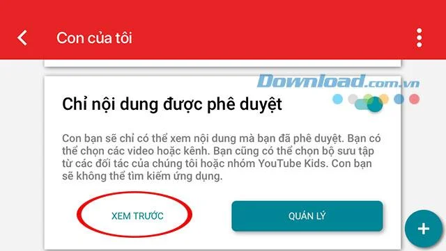دستورالعمل های تنظیم کانال های منتخب در YouTube Kids نمایش داده می شود