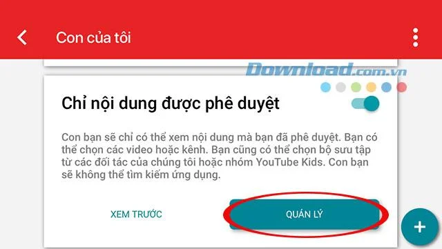 دستورالعمل های تنظیم کانال های منتخب در YouTube Kids نمایش داده می شود