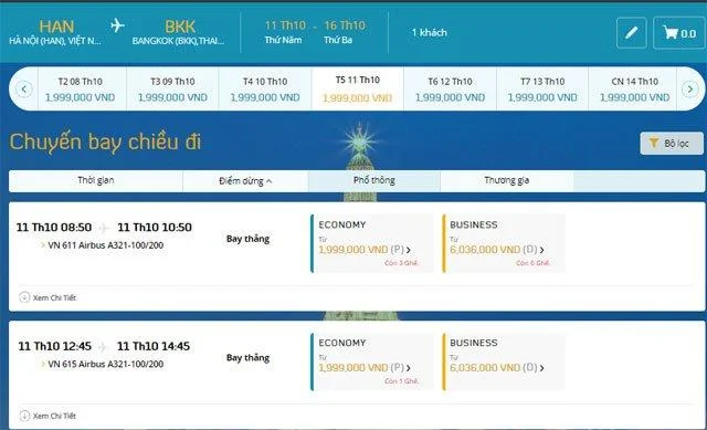 Arahan bagaimana untuk menempah penerbangan Vietnam Airlines dalam talian